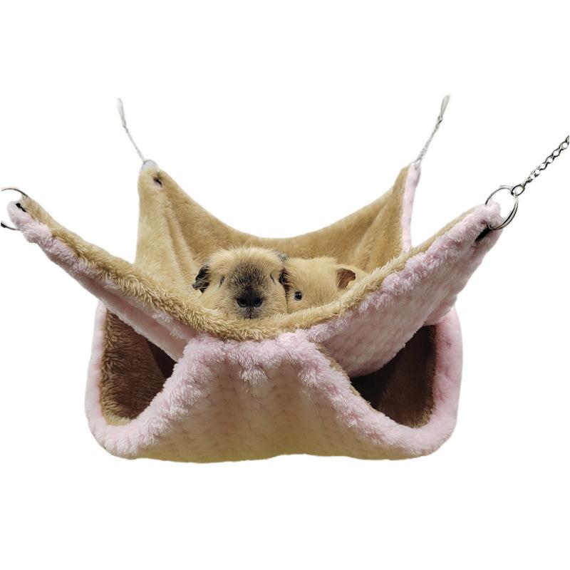 Hammock for Rats Double Thick Plush Winter Warm Bed for Hamster House Nest Sleeping Bag Hanging Tree Bed Guinea Pig Pet Supplies
