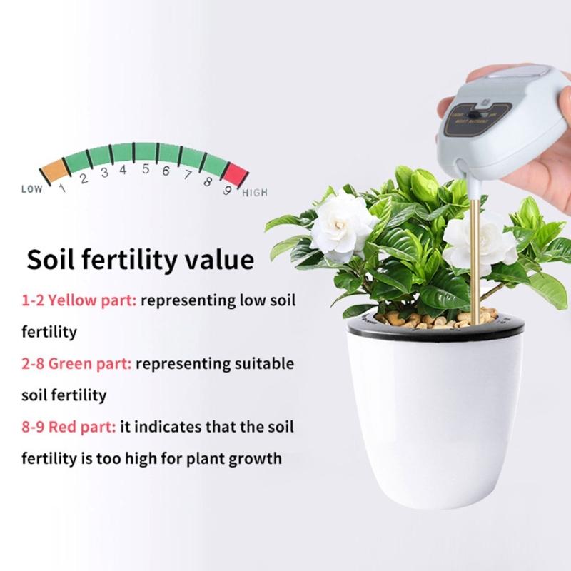 4 In 1 Soil Tester for Light pH Nutrients Humidity Detection Soil Meter for Gardening Agriculture Farm