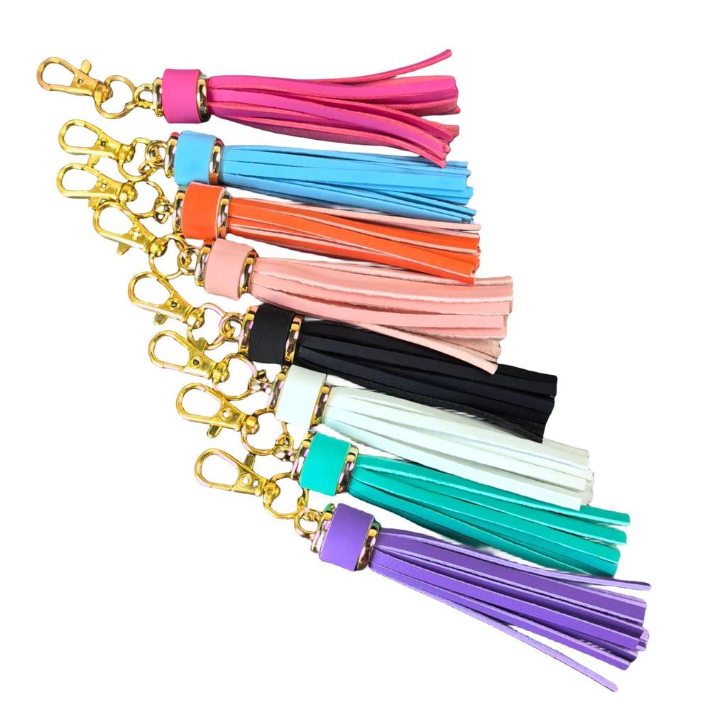 Cross Leather Tassel Keychain & Silicone Bracelet Pendant