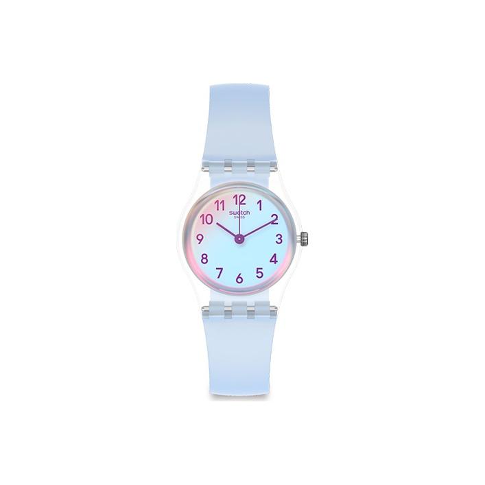 Swatch 30M Water Resistant Quartz Movement Silicone Watch Light Blue Women watch LK396 Light Blue Watch Dial