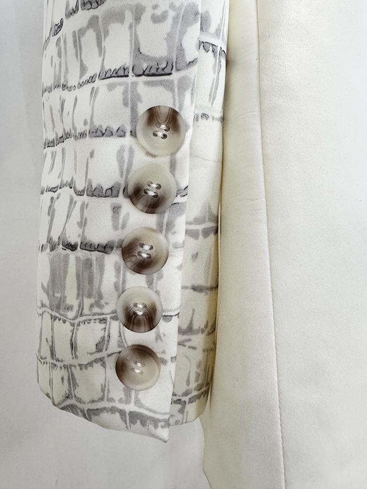 2025 New European & American Celebrity Fashion Crocodile Print Suit Set