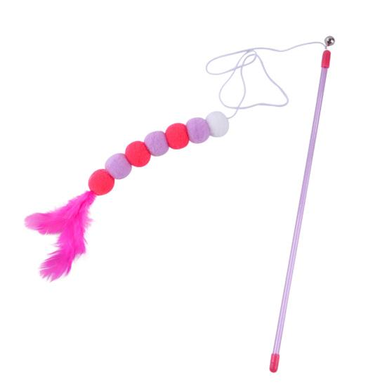 

Игрушка-тизер для кошек, мини-мяч, снимающая скуку, интерактивная игрушка, плюшевые игрушки для котят, палочек