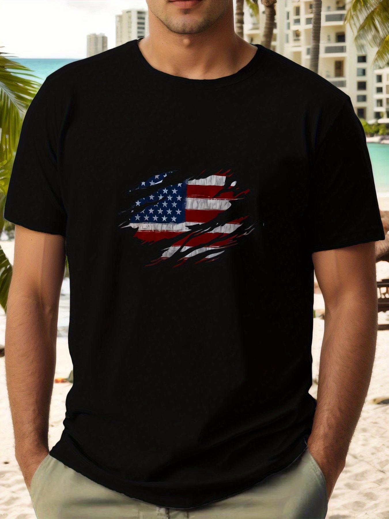 Distressed American Flag Graphic T-shirt XL