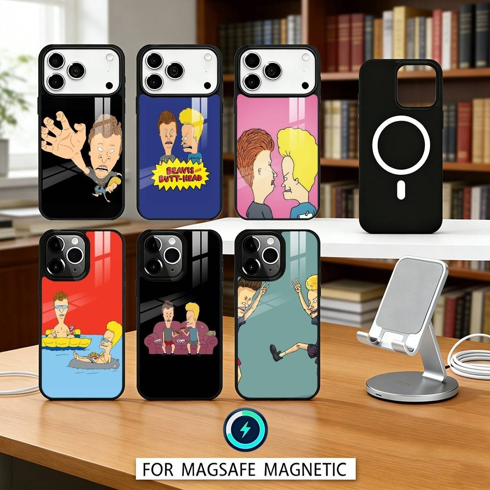Cartoon B-Beavis And Butt-Head Phone Case For iPhone 17,16,15,14,13,12,Pro,Max For Magsafe Magnetic Wireless Charging