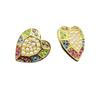 Vintage Multi-Color Colored Diamond Love Earrings Silver Needle Electroplating Real Gold Fashion Marking Love Stud Earrings With Diamonds