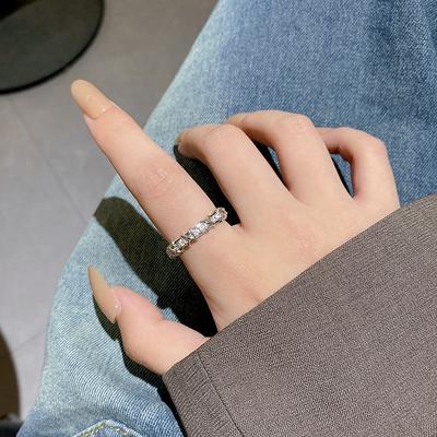 Light Luxury, High-end Sense, Micro-inlaid Zircon Ring, Female Tide Niche Temperament, Open Index Finger Ring, Personalized Jewelry.
