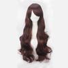 Long, Curly, Wavy, Heat-Resistant Cosplay Wig with Side Bangs, Perfect for All-Purpose Costumes and Events, Includes Wig Net (Dark Brown)