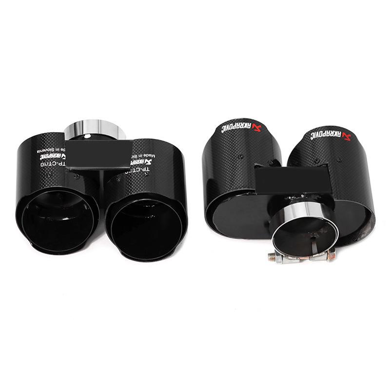 Stainless Steel & Black Carbon Fiber Quad Exhaust Pipes for BMW 4 Series (425, 430, G22, G26) - No Cutting/Welding Required