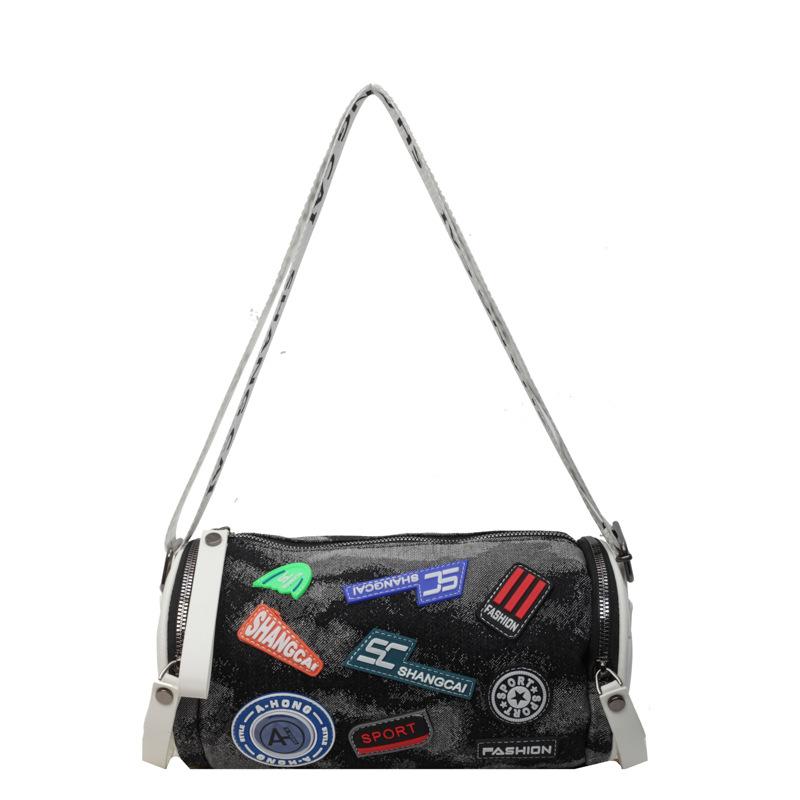 

Crossbody bag PU women s bag bucket bag badge cylinder bag shoulder bag bag