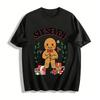 Süßer Lebkuchenmann Sechs Sieben Druck Lässiges Weihnachts-Oberteil Reines Baumwoll-T-Shirt