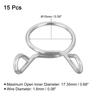 uxcell 15-Piece Hose Clips, 15mm Inner Diameter, Universal Spring Hose Clamps, 304 Stainless Steel, Double Wire, Adjustable, for Secure Fuel Hoses, Wa