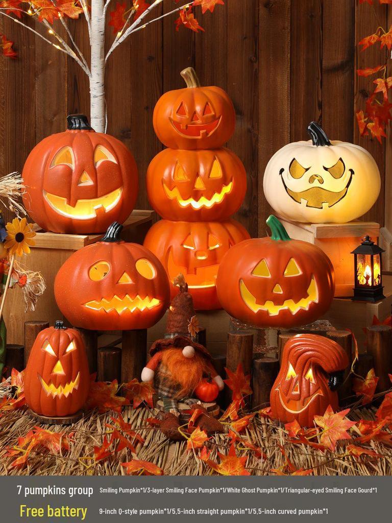Luminous Halloween Pumpkin Lantern Decoration - Large Outdoor Display for Shopping Malls and Events