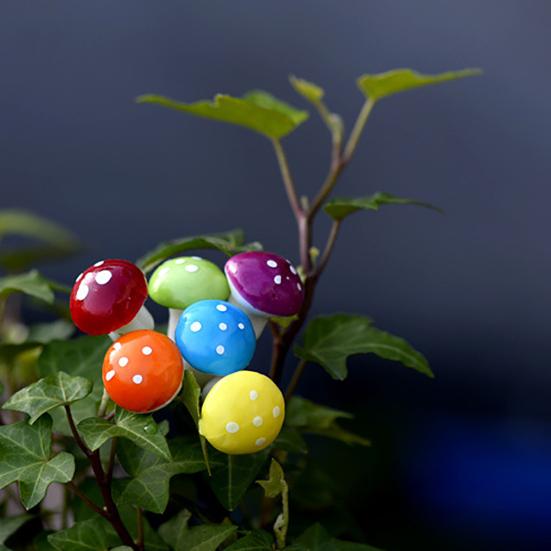 16Pcs Artificial Mushroom Holiday Easter Bonsai Spring Garden Flower Pot Decor