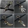 Irregular Leather Key Chains Leaf Bear Car Key Ring Creative Keychain