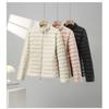 Womens Slim Fit Short Down Jacket With Stand Collar Lightweight Casual