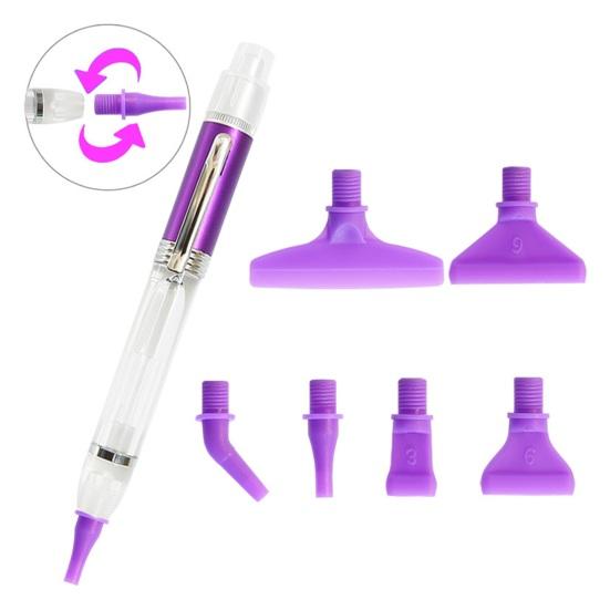 1 Set Drill Pen LED Light Rhinestone Painting Pen Set DIY Ergonomic Dotting Pen with Replacement Tips for Home