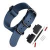 [SQHYWJ] Replacement Nylon Canvas Watch Band for Casio G-SHOCK Series GA-110 (Black Buckle, Blue)