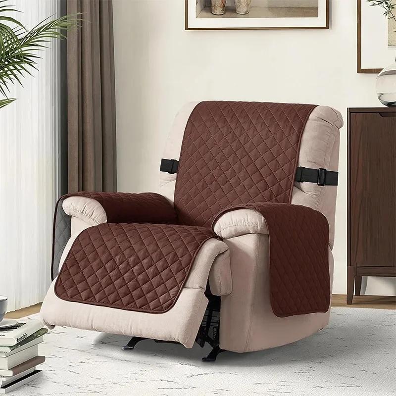 1pc Recliner Chair Cover Solid Color Non-slip Pet Cat Seat Slipcover Four Season Universal Lazy Boy Relax Armchair Cover Home