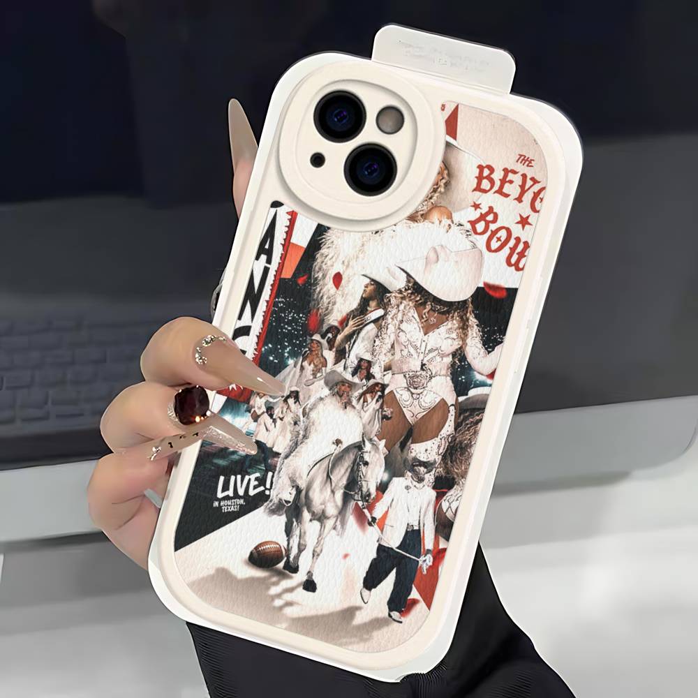 

Чехол из кожи для iPhone 16 15 14 16E 13 12 11 Pro Max Plus с изображением певицы B-Beyonce 11 pro max