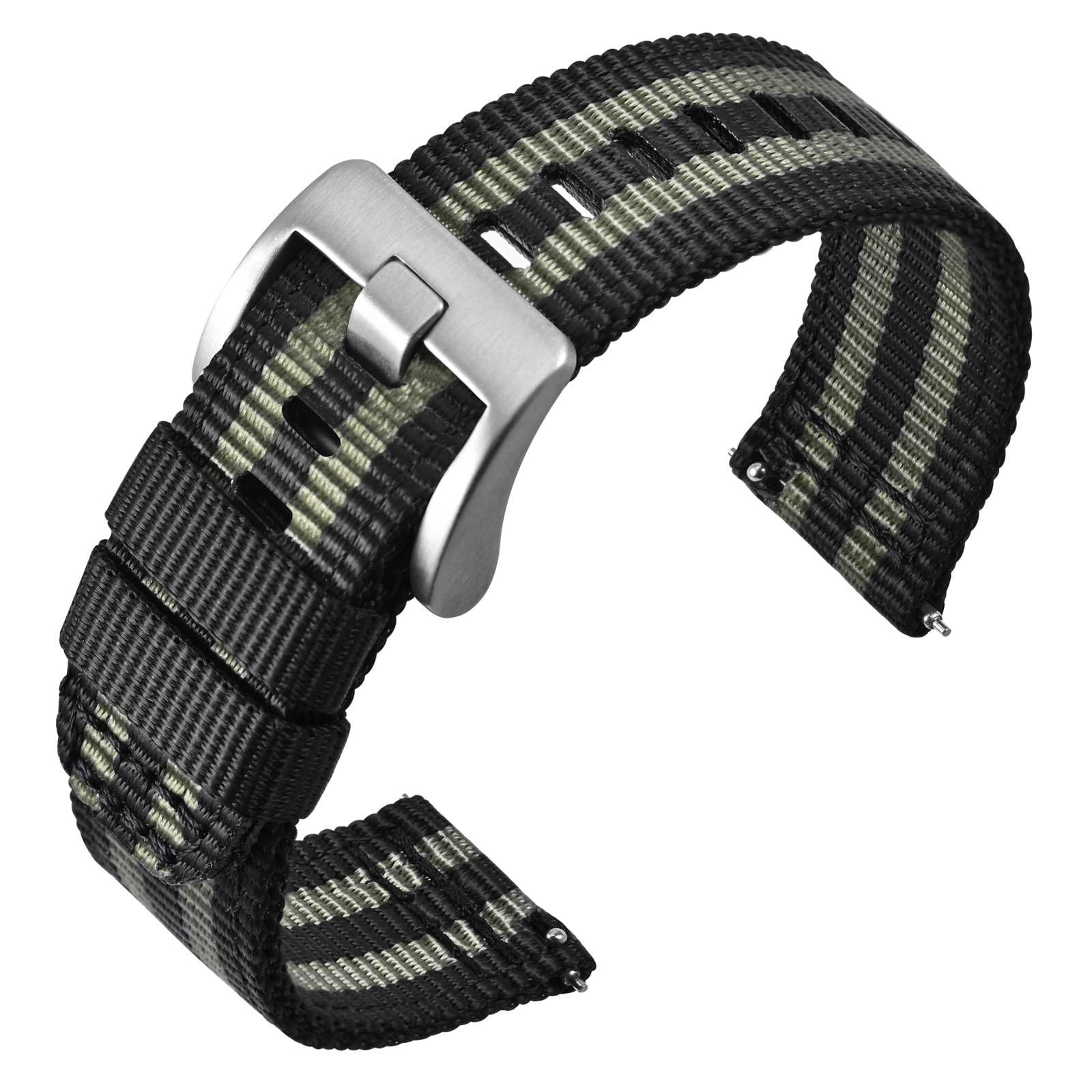

[ANNEFIT] Nylon Watch Band, Military Watch Replacement Band, Fabric 2 Line Nylon Strap, Quick Release, 22 mm, Nylon 22 mm