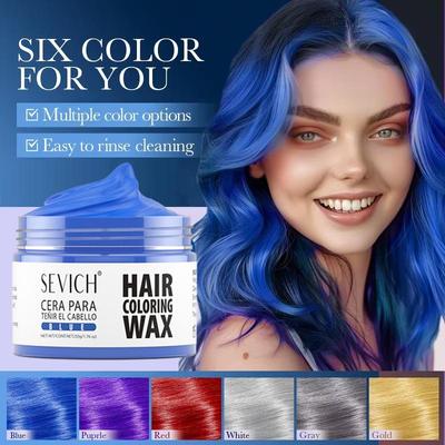 13 Couleurs Cire Colorante pour Cheveux 50g DIY Cheveux Teints Boue Facile à Laver Teinture pour Sourcils Barbe Coloration Crème Colorante Temporaire pour Cheveux