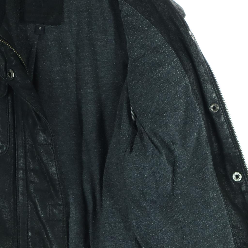 Banana Republic Long sleeve Stand collar leather jacket XS black Women Used