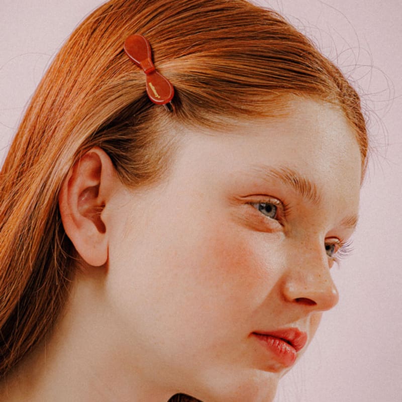 

mellotory cellulose ribbon hairpin (brown) brown