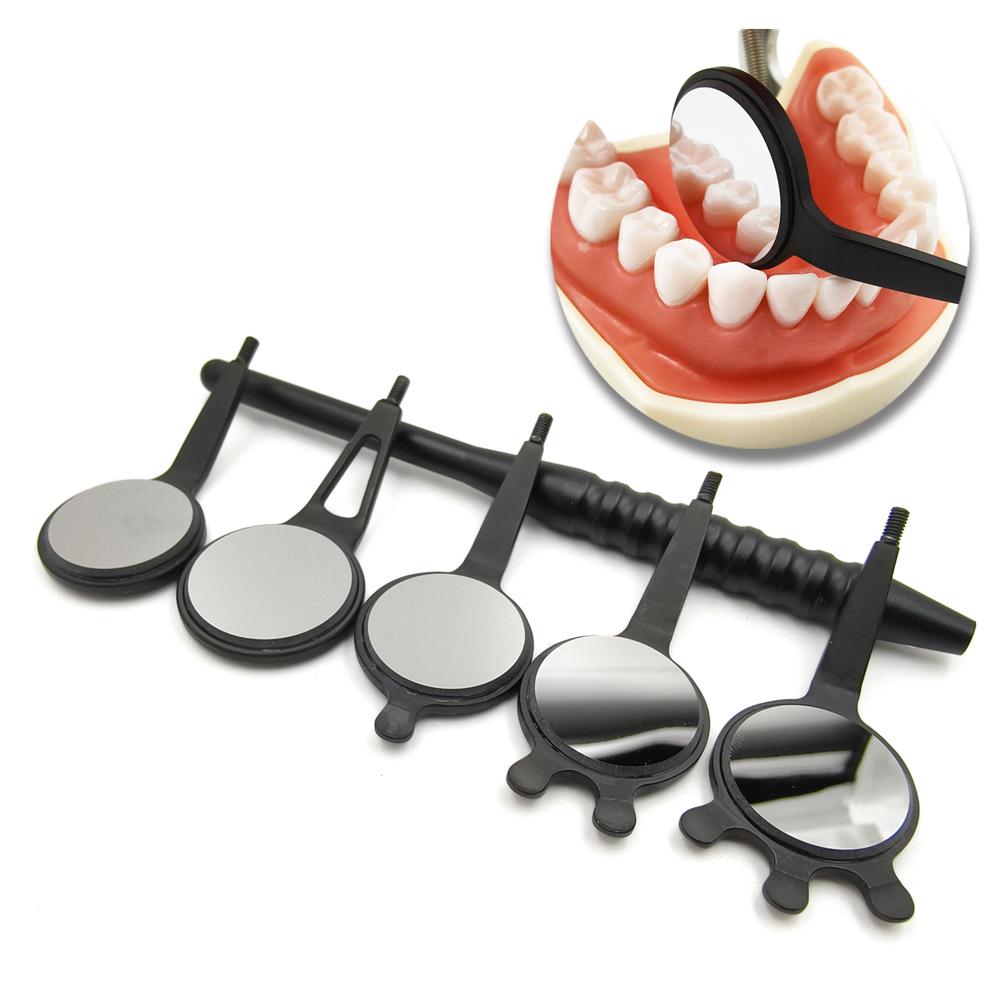 Dental Odontoscope Front Surface Mouth Mirror with Handle Oral Care Examination Hygiene Glass Rhodium Mirror