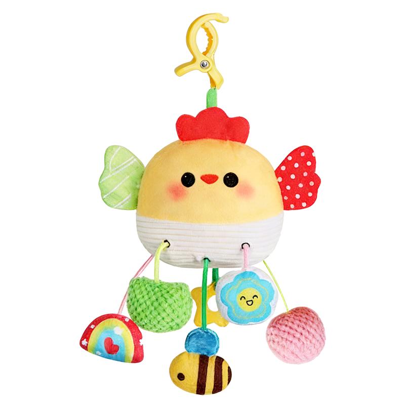 

Nibbled Drawstring Mirror Cheer Baby Bed Hanging Toy Cartoon Animal Bedbell Pendant Soft Stroller Car Seat Crib Sensory Learning