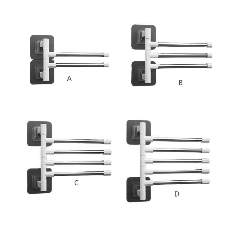 Wall Mounted Towel Bar Swivel Towel Rack Stainless Steel Towel Hanger 180° Rotation Space Saving Towel Rack for Bathroom