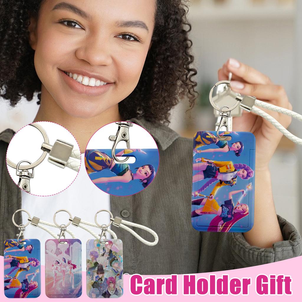 Anime Peripheral Slide Card Holder Transportation Card Campus Card Water Card ID With Long Lanyard