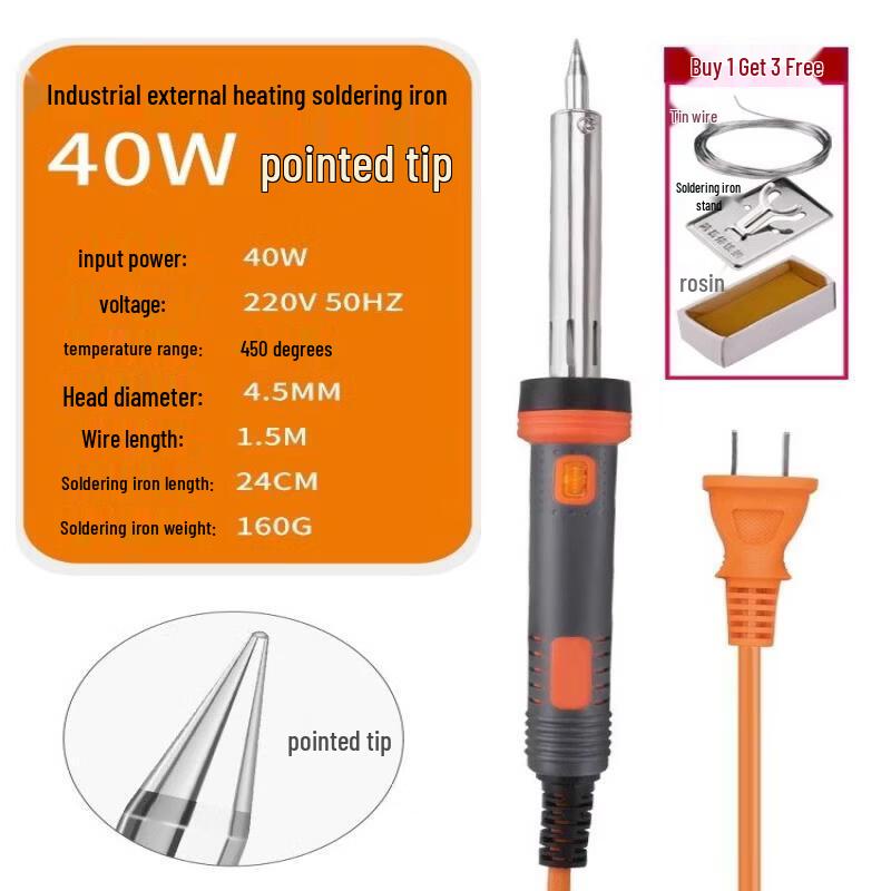 

40W Pointed Tip Soldering Iron with Light