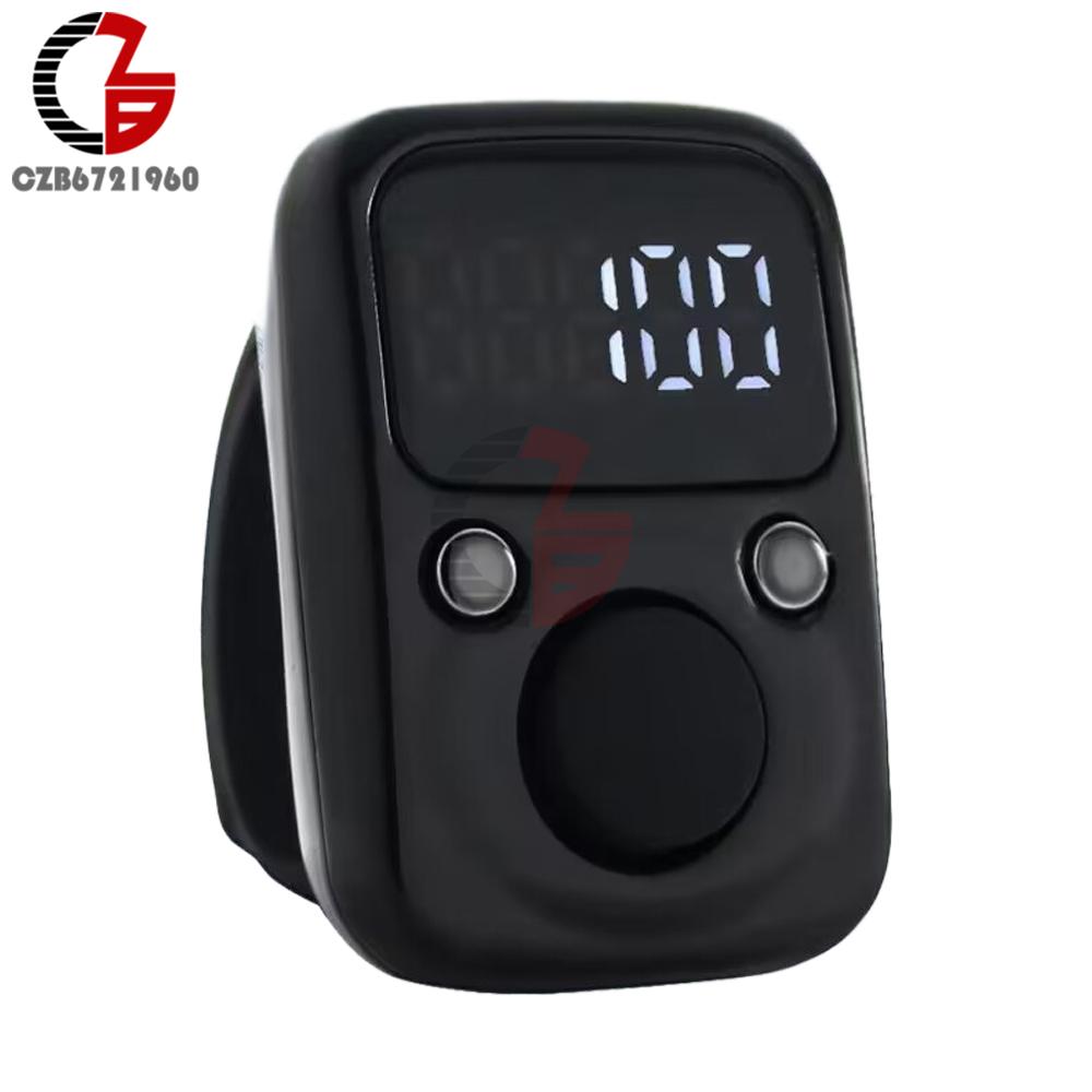 LED Display Finger Counter 4-digit 9999 Mini Ring Finger Counter Rechargeable Electronic Counter Portable Time Counter чёрный