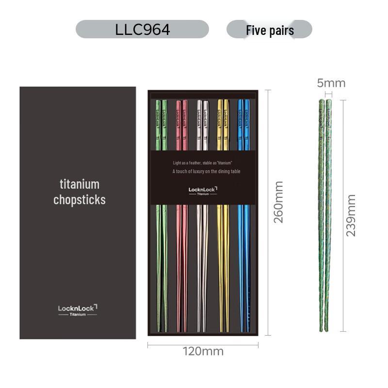Lock&Lock Pure Titanium Chopsticks 5 Pairs