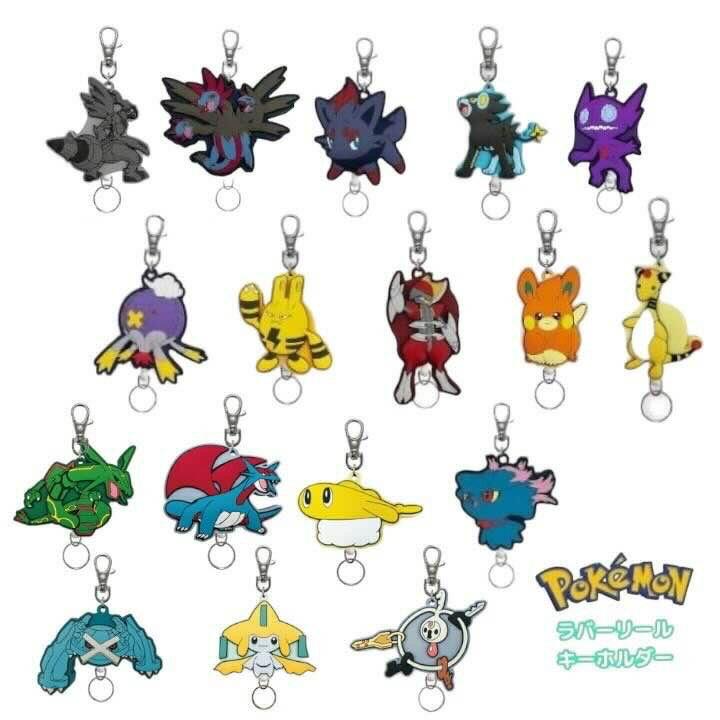 Pocket Monster Keyring Rubber Reel Key Holder Fuwaraido Kirikizan Zazandora Zoroa Muuma Yamirami Child Pokemon SK Japan Cinema Collection Popular Gift