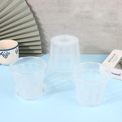 1 st Hushållsträdgård Planteringskrukor med dräneringshål Transparenta orkidékorgar Plast Andningsbara blomkrukor Tillbehör