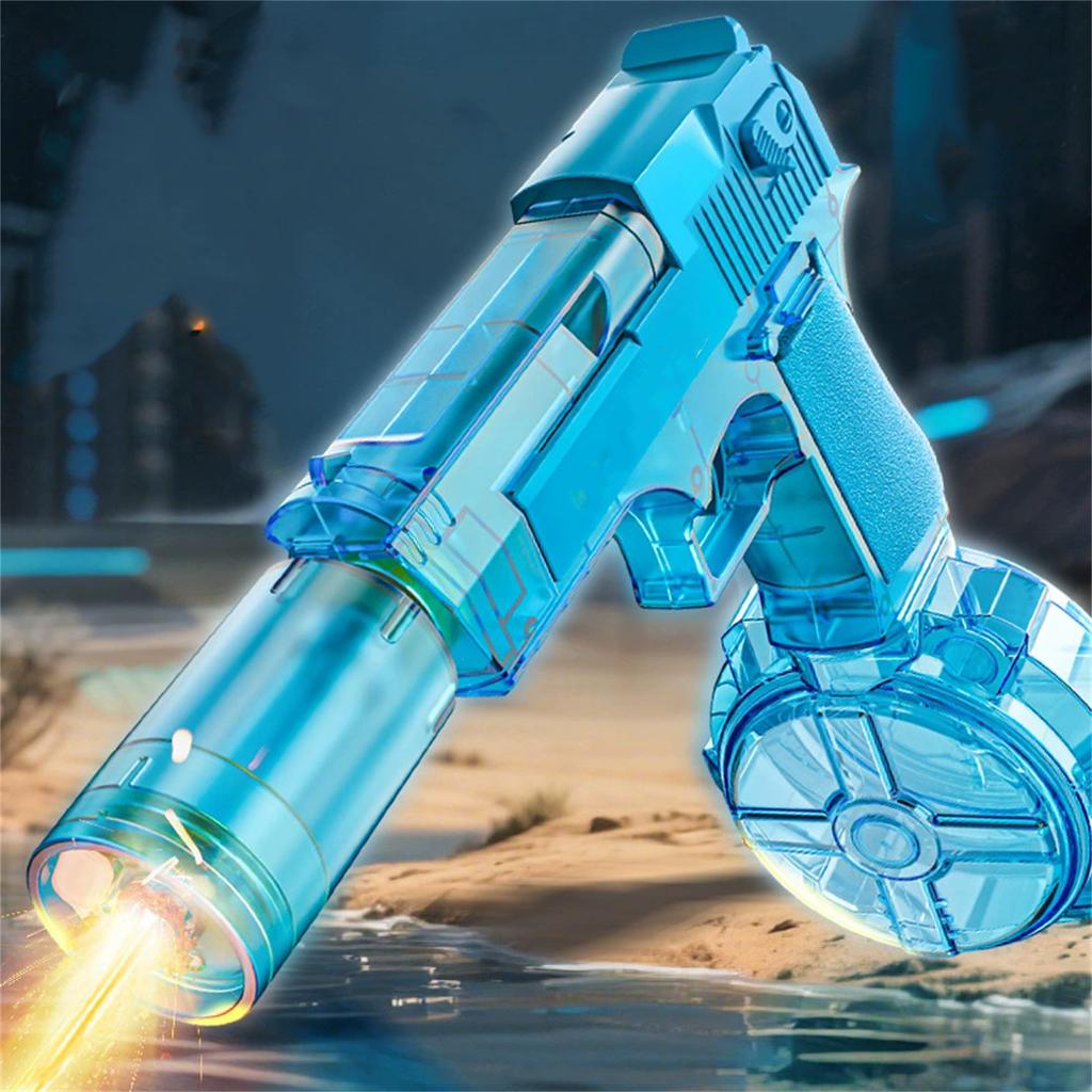 Electric Water Gun Toy for Kids and Adults Summer Outdoor Pool Beach Backyard Water Fight Game Essential Water Blaster with Drum Magazine