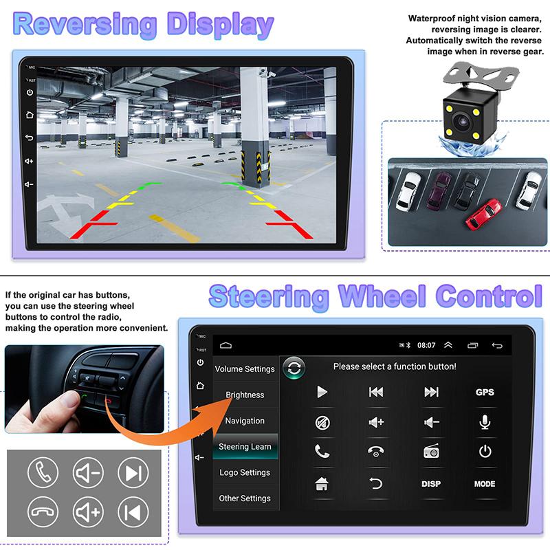 Android 13 Wireless Carplay Android Auto 7/9/10Inch Car Multimedia Player 2 Din Stereo Receiver Rear View Camera Car Accessories