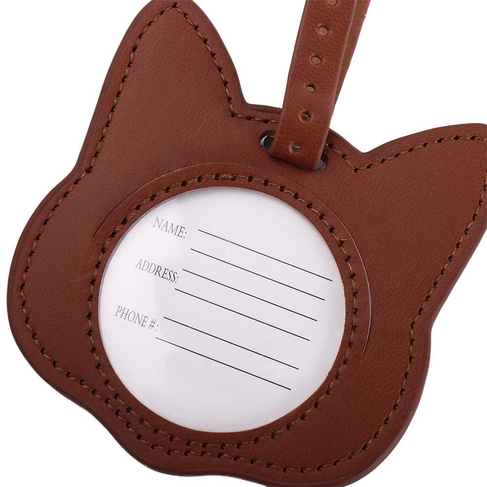 Tag PU Leather Cat Shape Airplane Suitcase Tag Travel Accessories Boarding Pass Luggage Tag