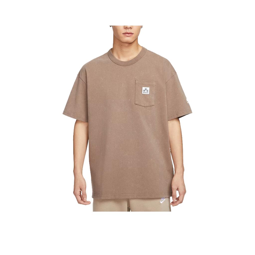 Nike Sportswear Comfortable Fashion Versatile Simple Solid Color Letter Short Sleeve T-Shirt Men Tops Mink-Brown IF0621214