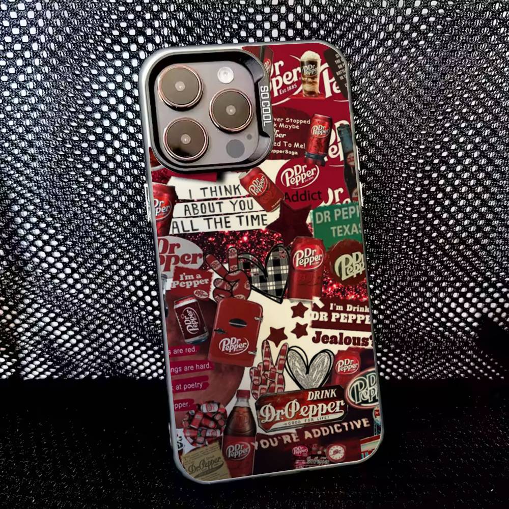 

Fshion Dr-P-Peppers Drink Phone Case For iPhone 16,15,14,13,12,11,8,7,Pro,Max,Plus,Mini,XS,SE Anti Fall Black Matte Hard iPhone13PRO