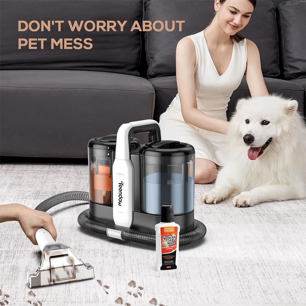 Teendow C5 Carpet Cleaner Vacuum, 11KPa Powerful Suction, ≤80dB Low Noise, 1500ml Large Water Tank Capacity