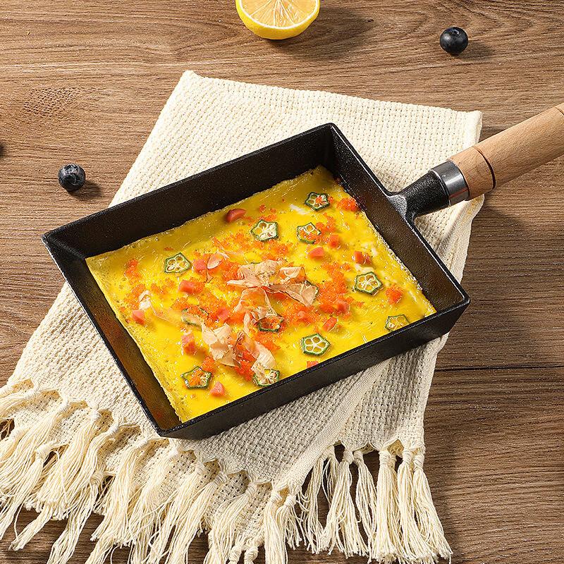 Cast Iron Tamagoyaki Frying Pan with Cedar Lid