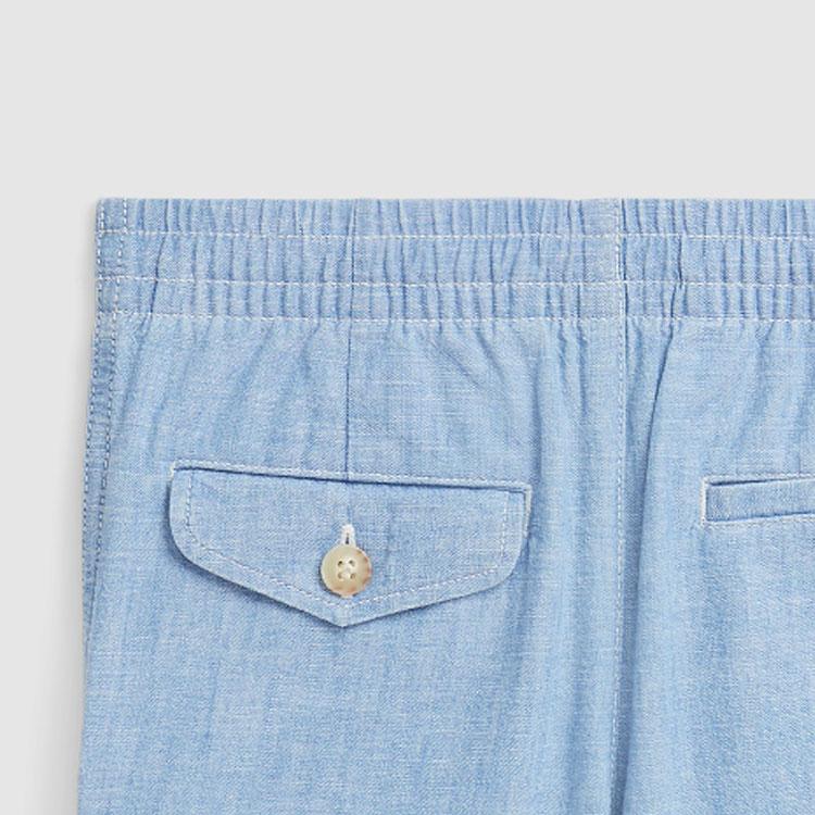 Polo Ralph Lauren SS24 Pony Embroidered Mid-Rise Straight Casual Shorts Kids Shorts Fabric-Blue CWPOSHOB4G20117-450