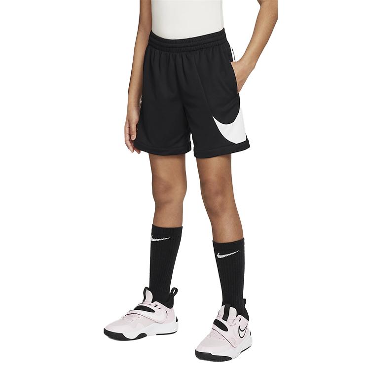 Nike Pantaloni scurți casual confortabili respirabili pentru antrenament cu imprimeu logo color block pentru copii Negru FV0269010
