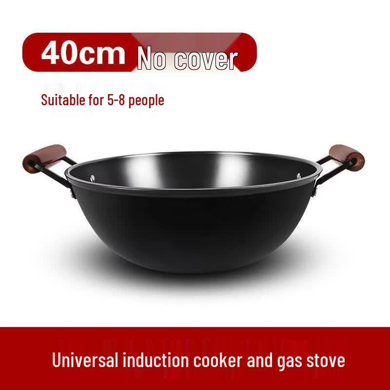 Zijin Heshi Double-Handle Thickened Iron Wok