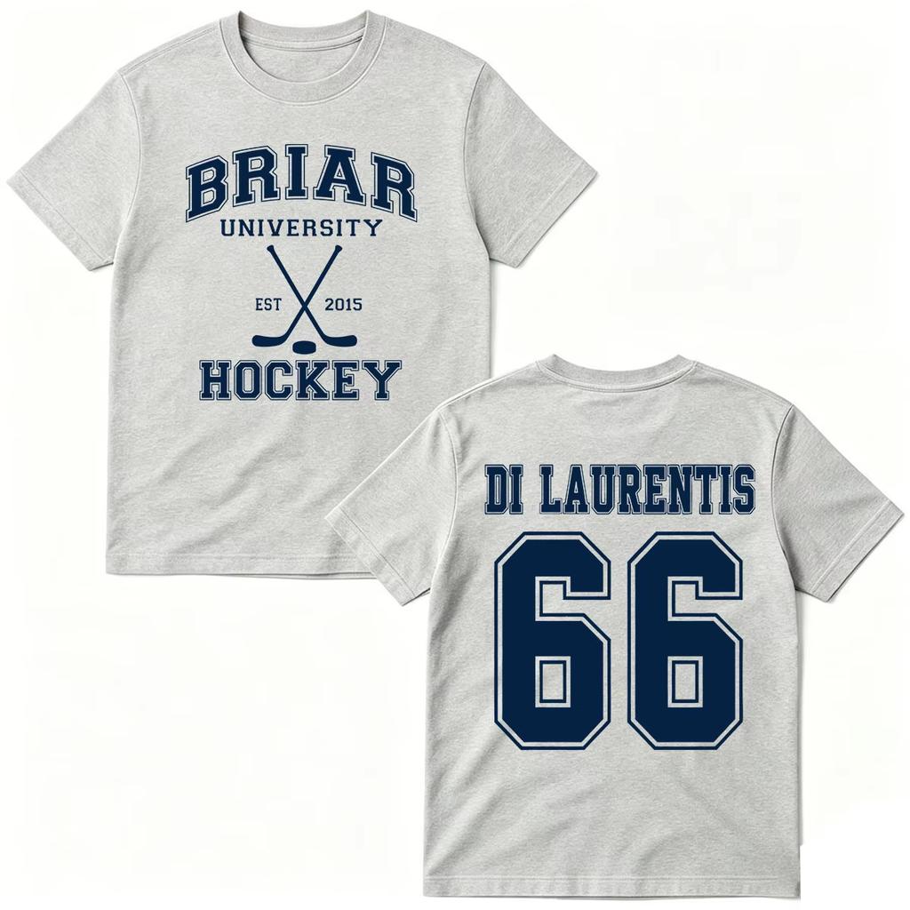2026 Summer Fashion Trendy Tee Off Campus TV Series T-shirts Di Laurentis 66 Briar University Hockey T-shirt Men Women Fashion  Oversized Tshirt