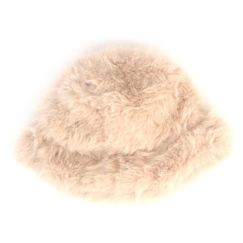 

Universal chemistry Wide Fur Beige Bucket Hat fur hat FREE