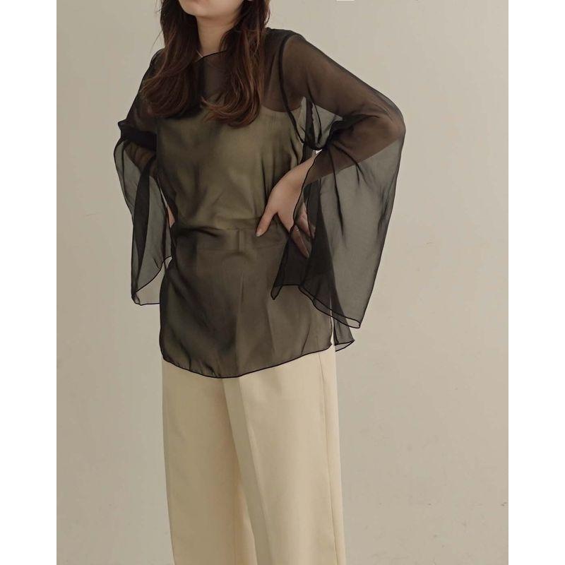 

Блузка женская в японском стиле, светлого цвета, с разрезами на манжетах, тюль Black (In Stock, shipping within 2 days) All yards