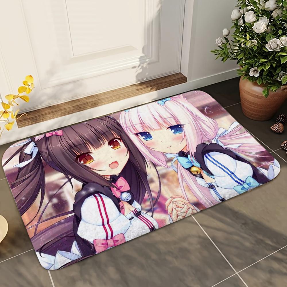 1pc Nekopara Bathroom Absorbent Mats Anti-Slip Mats Home Decor Supplies Carpets Home Kitchen Floor Mats